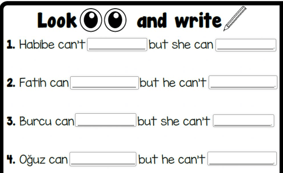 Action Verbs & Can-Can't