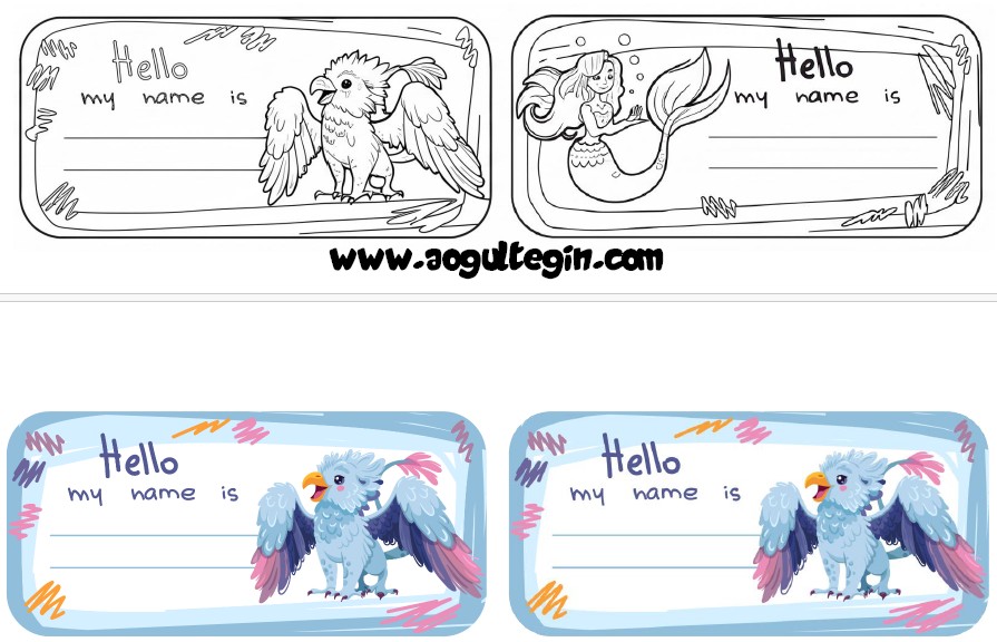 Name Tag (Black & White - Coloured)
